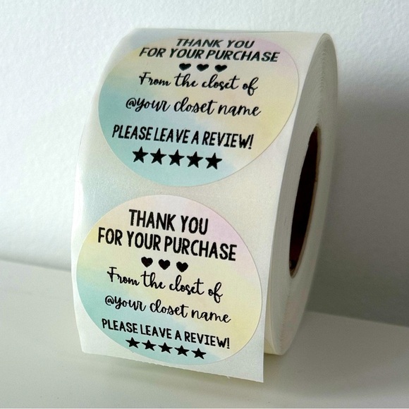 HANDMADE Other - Custom thank you sticker for poshmark closet |  shipping supplies 2 in